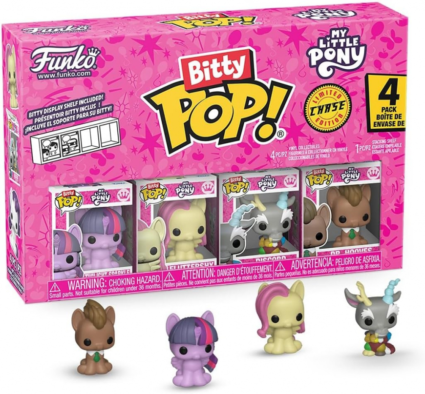 Funko Pop! Bitty: My Little Pony - Twilight Sparkle, Fluttershy, Discord, and Dr. Hooves
