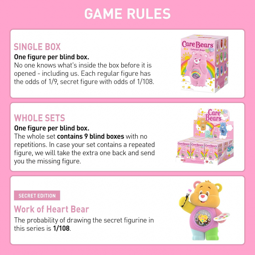 POP MART Care Bears Colorful Hugs Series Blind Box Figures