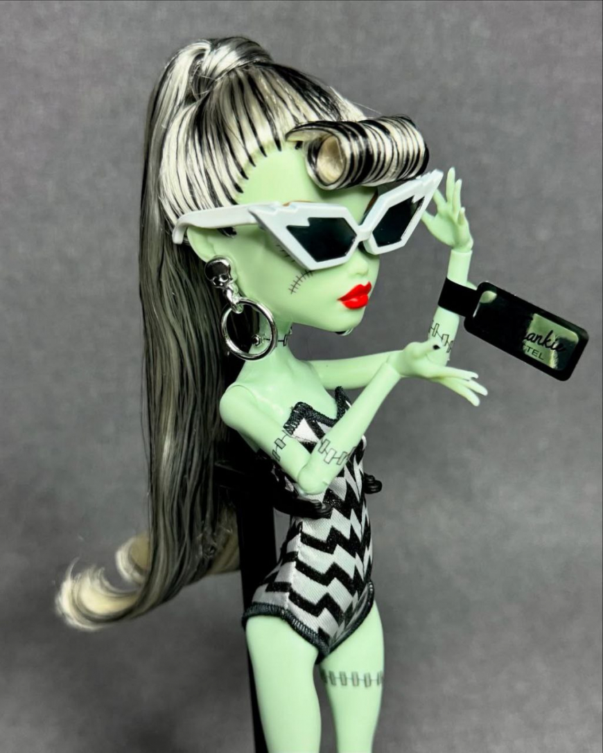 Monster High x Barbie Frankie Stein doll in real life photos