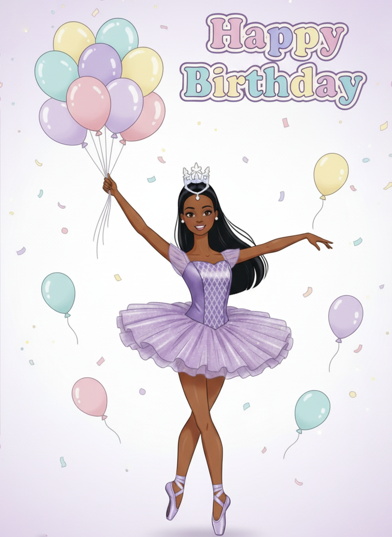 Happy Birthday Ballerina images - Barbie Ballet Wishes inspired
