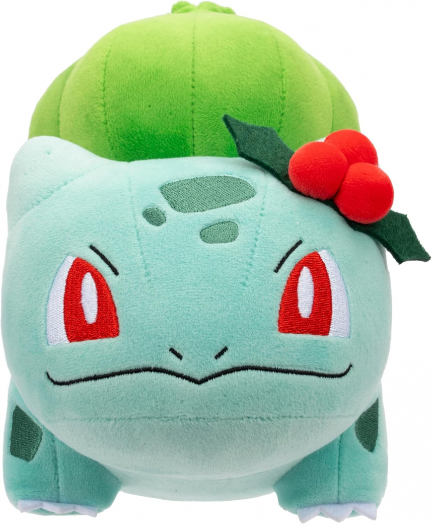 Bulbasaur Holiday Christmas Plush with Holly Accessory