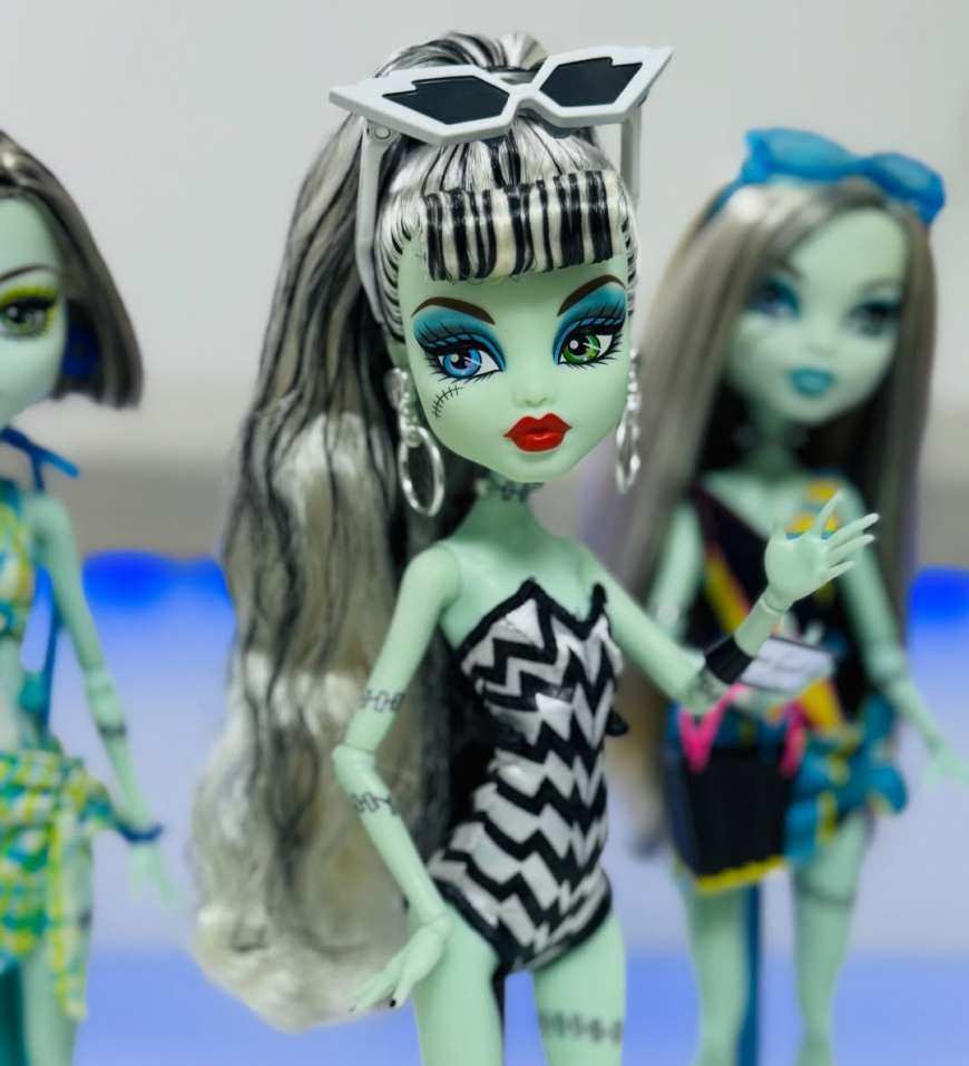 Monster High Frankie Barbie doll with other beach/swim Frankie dolls photo