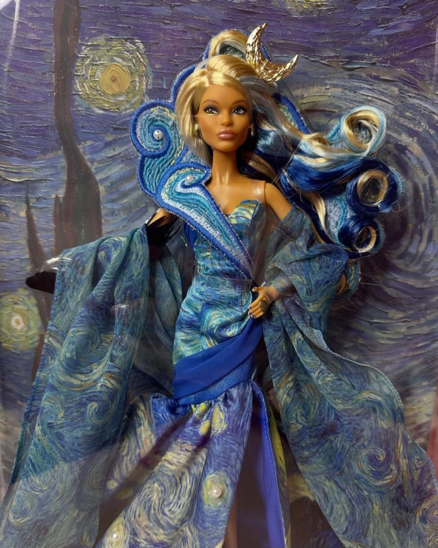 Barbie x MoMA Vincent van Gogh Doll in real life photos