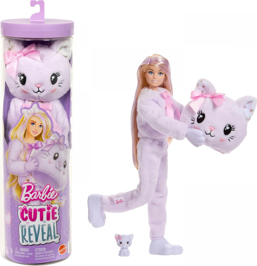 Barbie Cutie Reveal 2025 doll cat costume JJP64