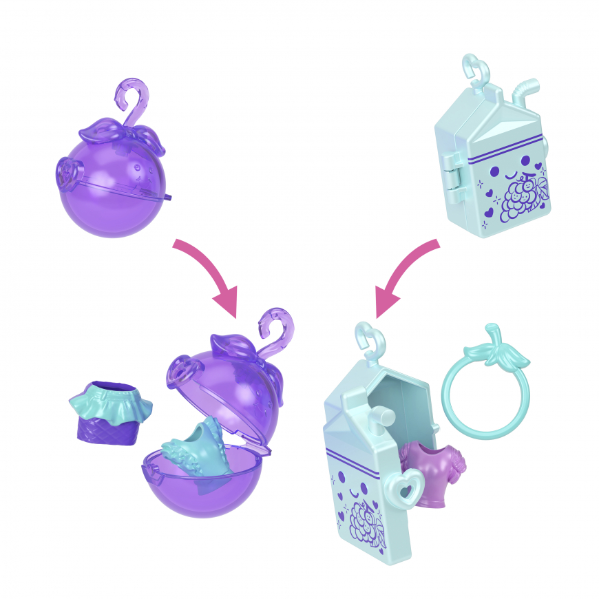 Polly Pocket grape fruit fashion keychain style kit