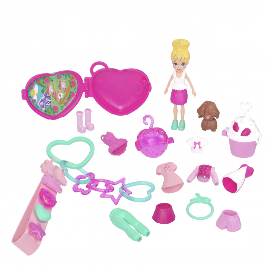 Polly Pocket strawberry fruit fashion keychain style kit