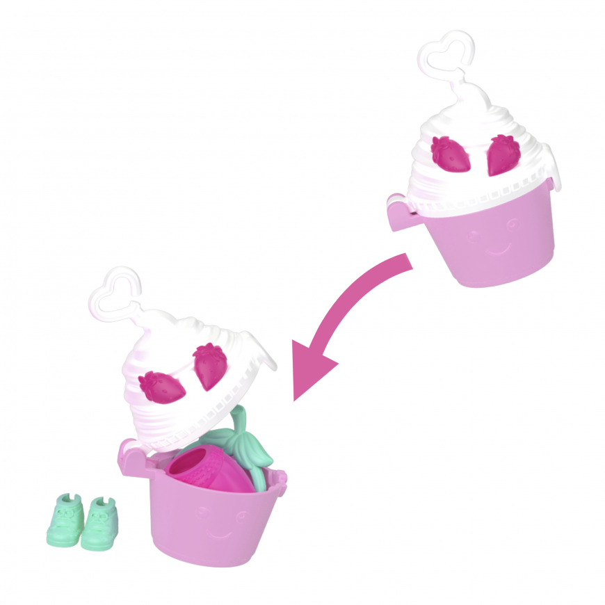 Polly Pocket strawberry fruit fashion keychain style kit