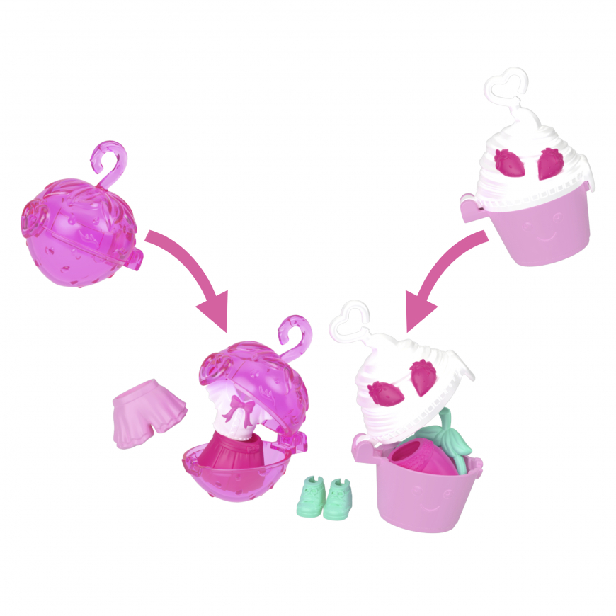 Polly Pocket strawberry fruit fashion keychain style kit