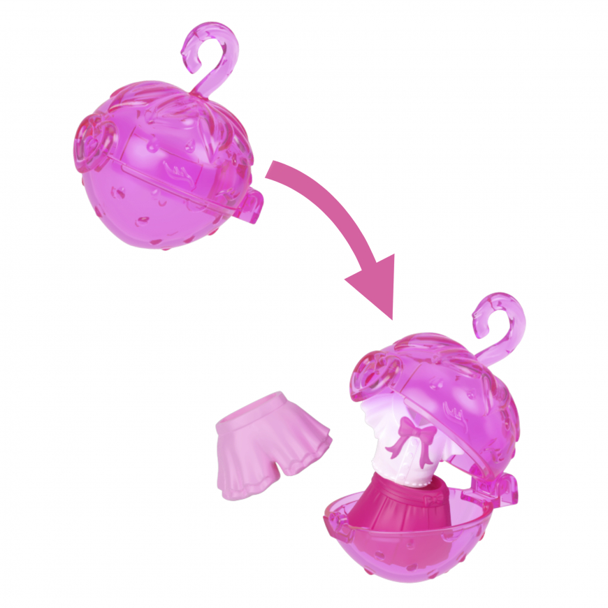 Polly Pocket strawberry fruit fashion keychain style kit