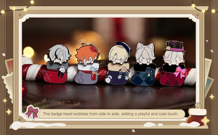 Genshin Impact Winter Collection Series Shakable Metal Badges