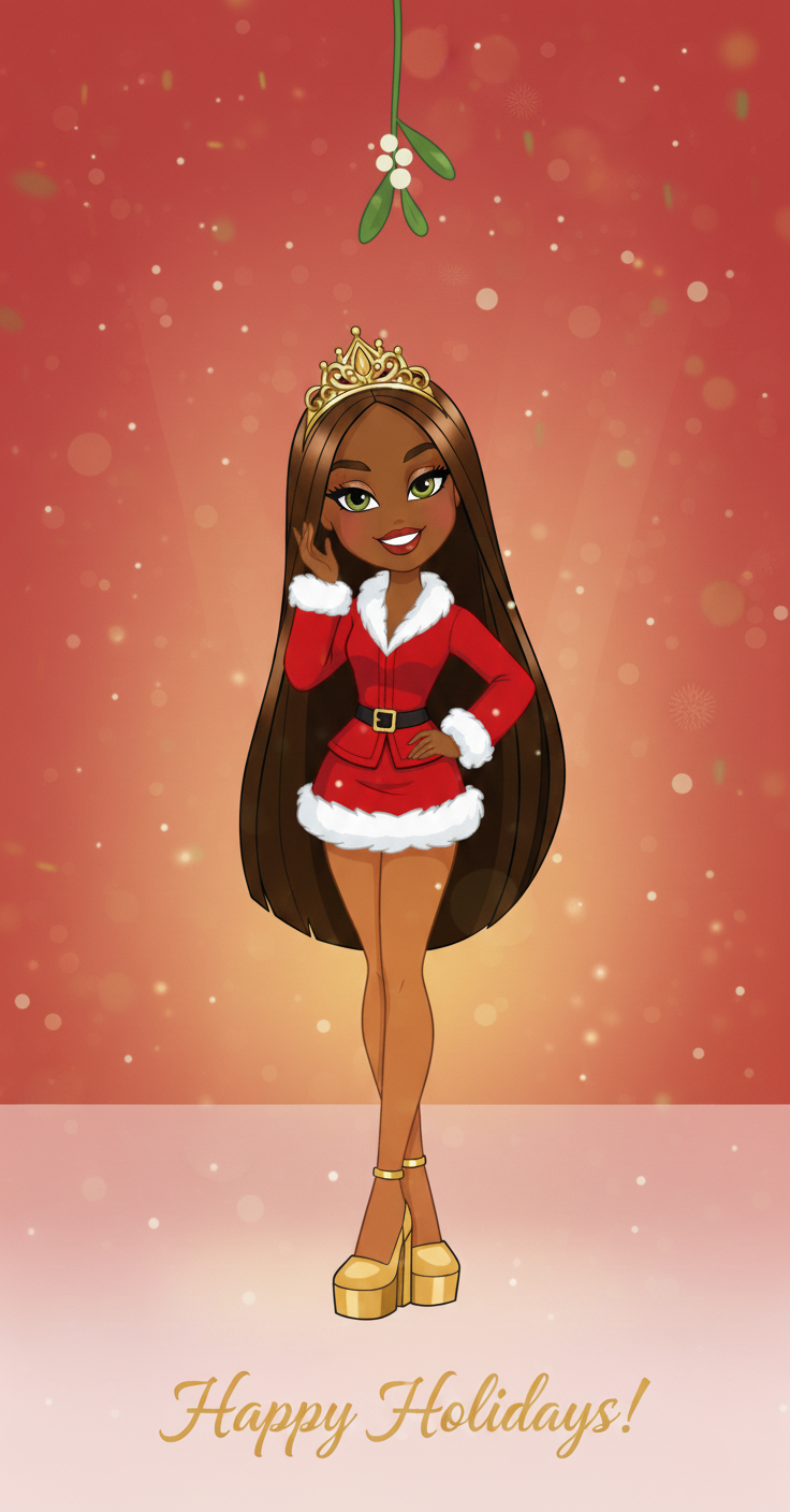 Bratz dolls in Santa dress Happy Holidays images