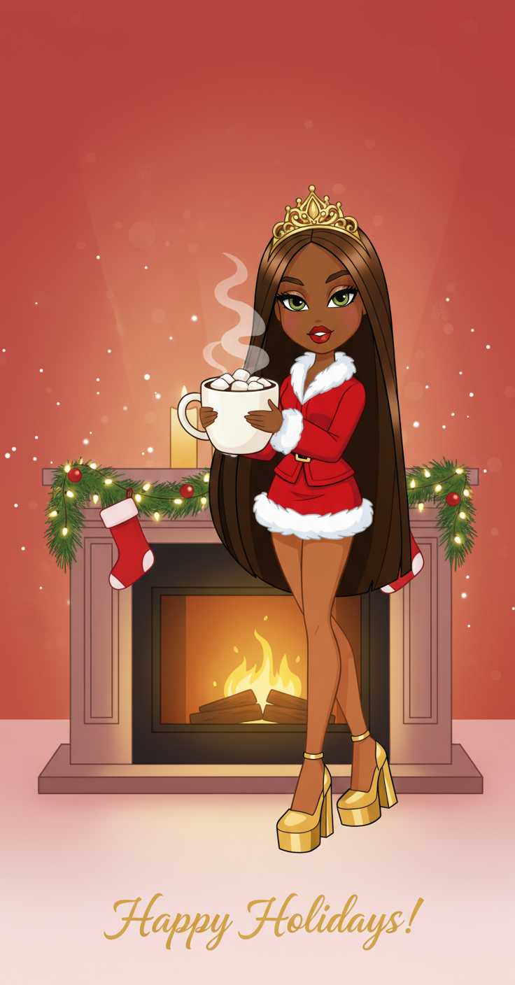 Bratz dolls in Santa dress Happy Holidays images