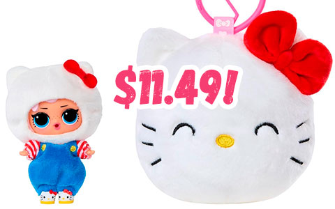 LOL Surprise Loves Hello Kitty Reversible Plush with Matching LOL Tot