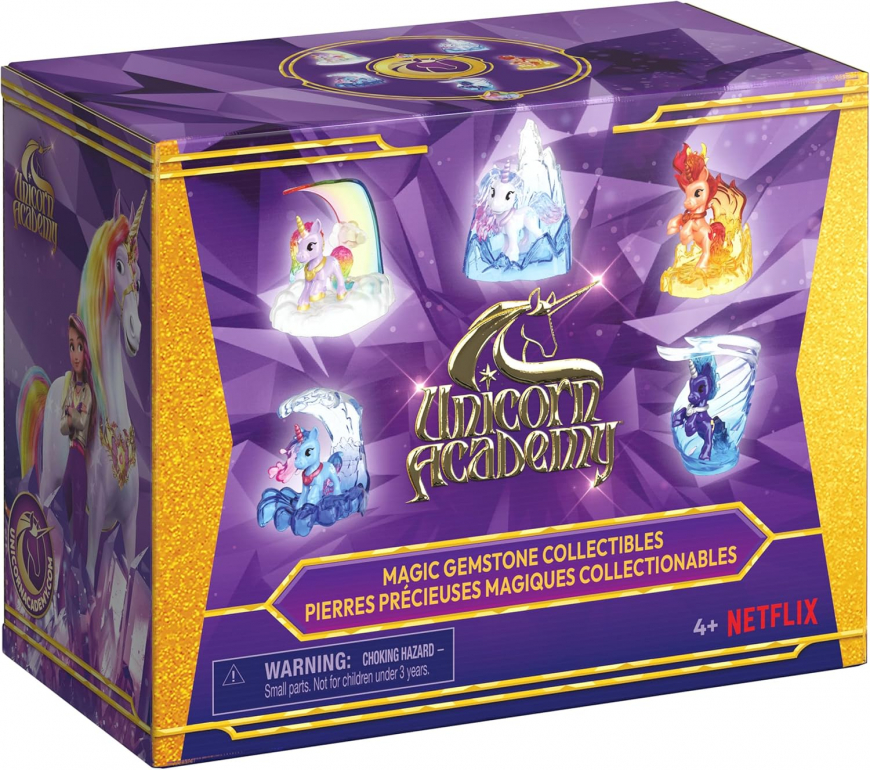 Unicorn Academy Magic Gemstone Collectibles Pack with 5 Unicorn