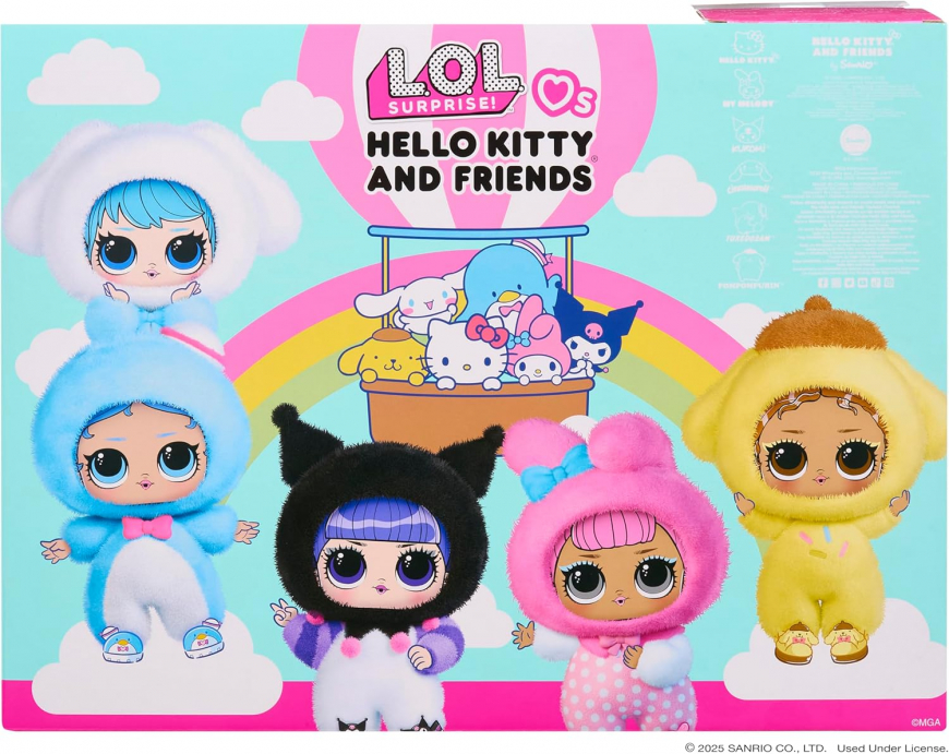 LOL Surprise Loves Hello Kitty Reversible Plush with Matching LOL Tot