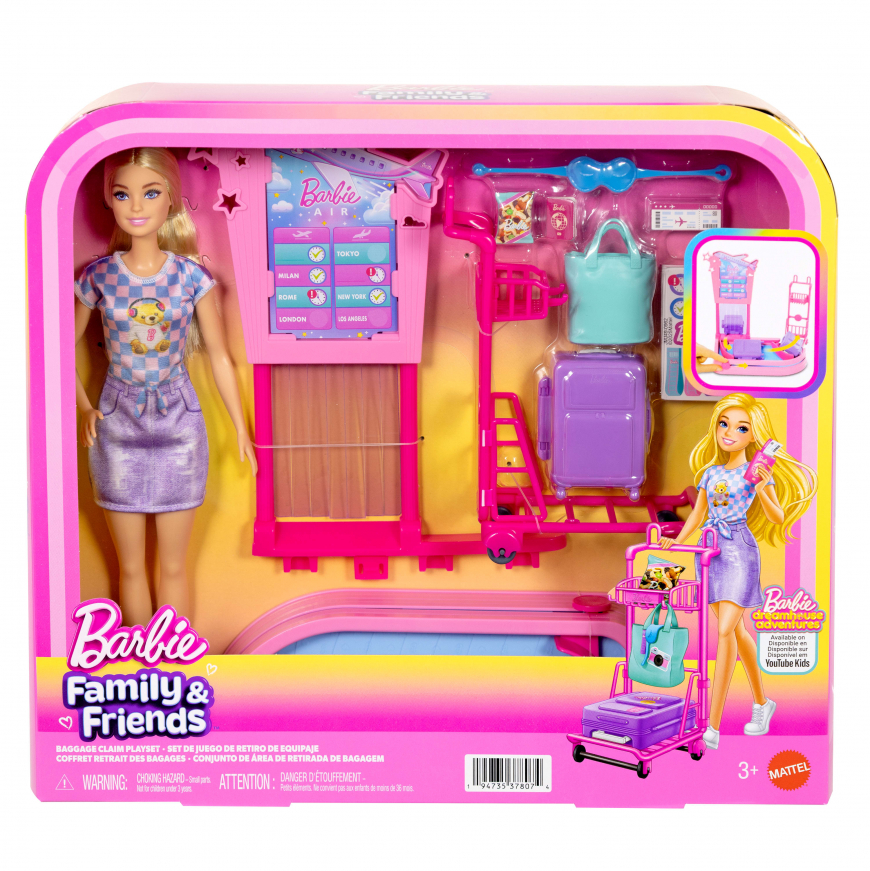 Barbie Family and Friends Baggage Claim Playset