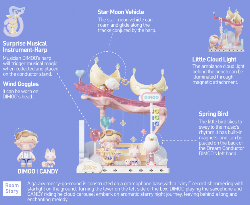 DIMOO Dream Melody Series Blocks - Crescent Moon Racer