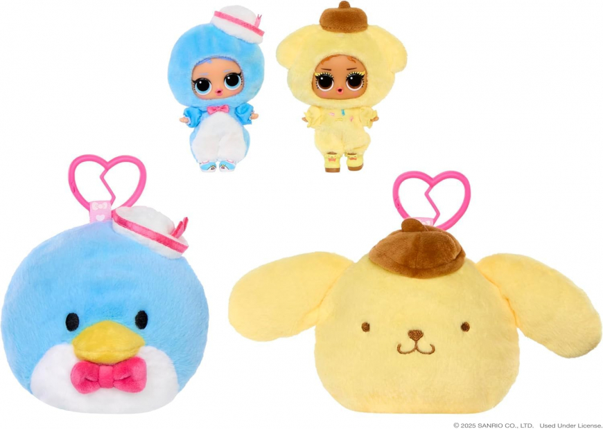 LOL Surprise Loves Hello Kitty Reversible Plush with Matching LOL Tot