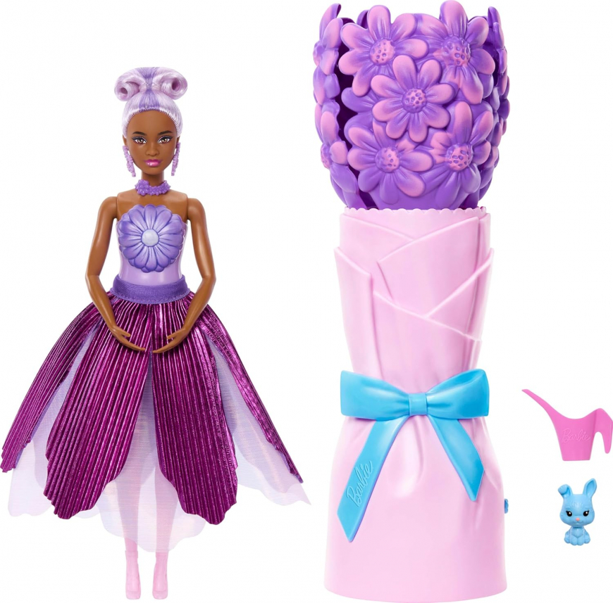 Barbie Petal Pop Flower reveal Purple doll