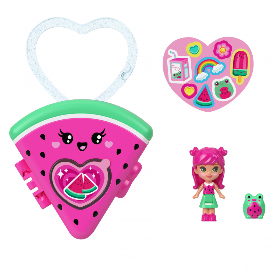 Polly Pocket Fruit Friend Reveal Watermelon compact