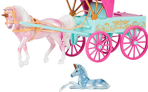 Breyer Horses Stablemates Series Magic Unicorn Carriage and Foal