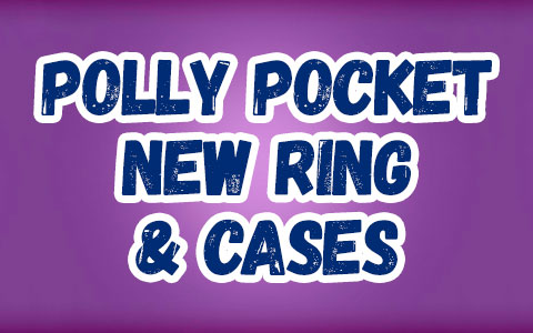 Polly Pocket Keepsake Compact Snail Garden Ring and Case, Sand and Surf Ring and Case Playsets