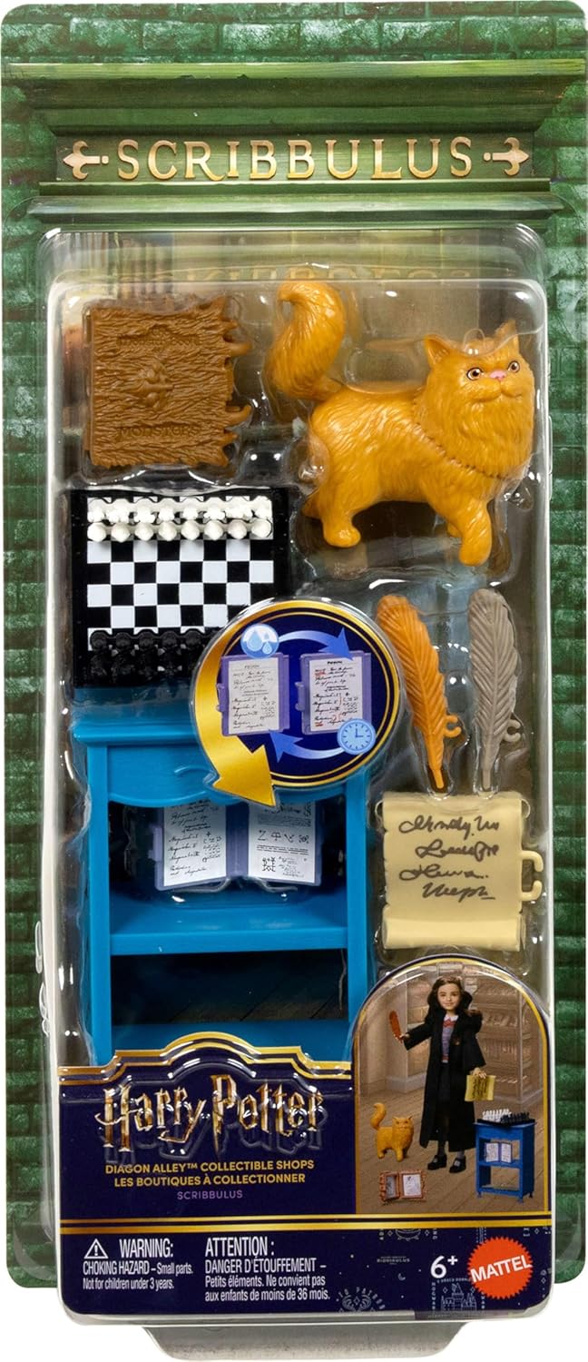 Mattel Diagon Alley Collectible Shops Scribbulus doll set