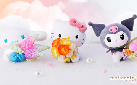 Hello Kitty and Friends mofamofy figures with flowers