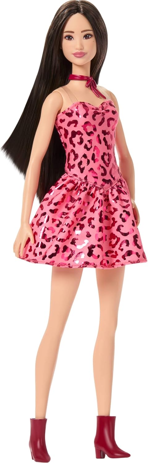 Barbie Fashionistas Doll #246 Pink Leopard Print Strapless Dress