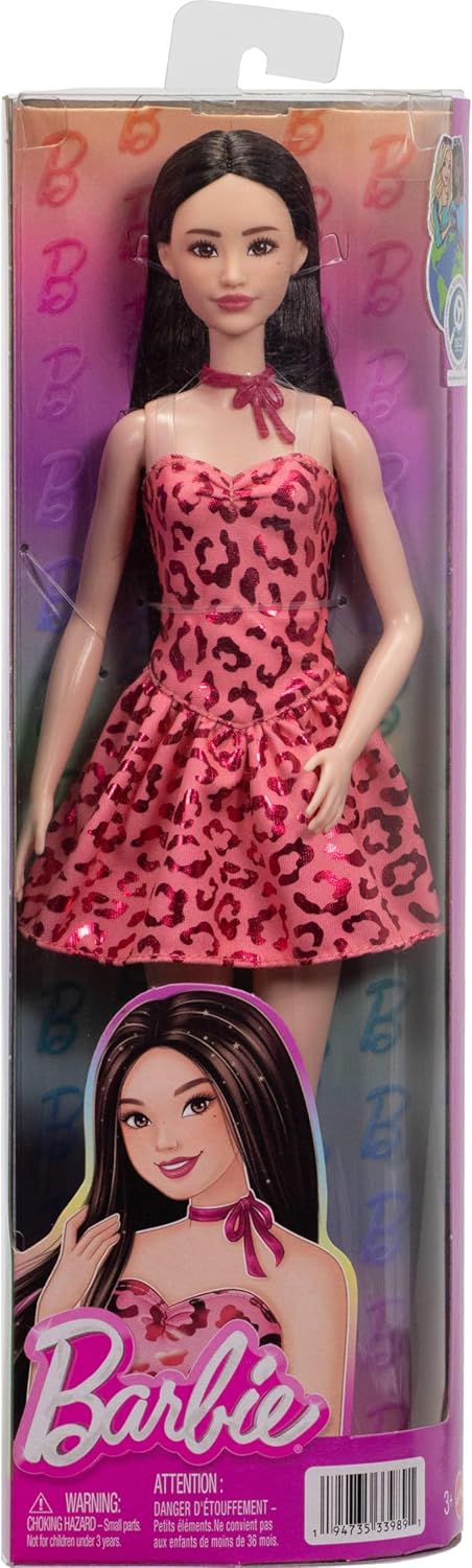 Barbie Fashionistas Doll #246 Pink Leopard Print Strapless Dress