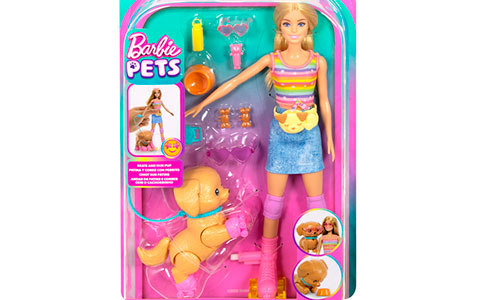 Barbie Pets Barbie Skate 'N Run Pup doll