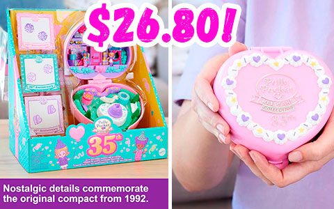 Polly Pocket 35th anniversary Collector Heritage Compact -  Partytime Stamper Compact re-release