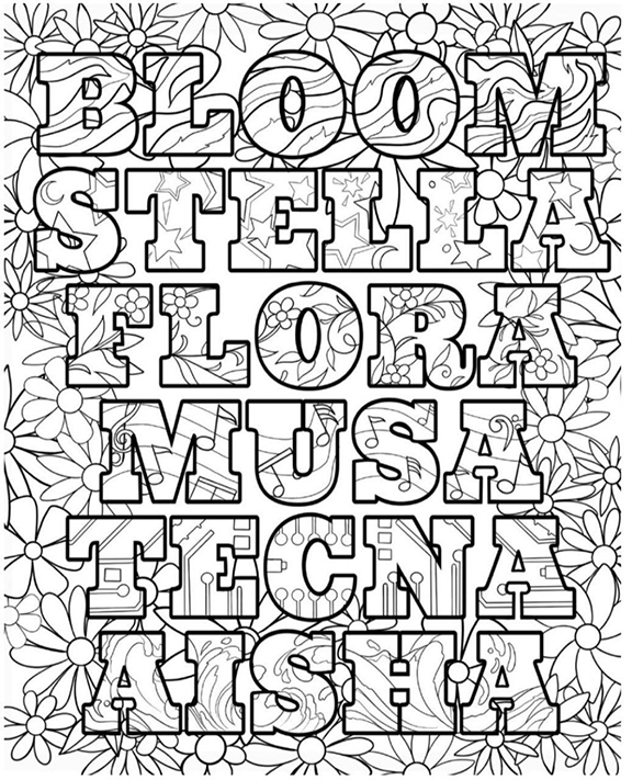 The Official WINX Club Coloring Book pages examples