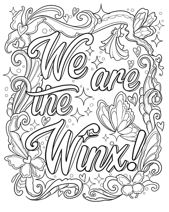 The Official WINX Club Coloring Book pages examples