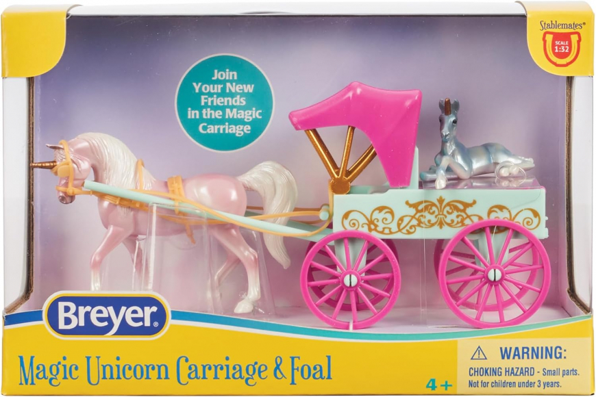 Breyer Horses Stablemates Series Magic Unicorn Carriage and Foal