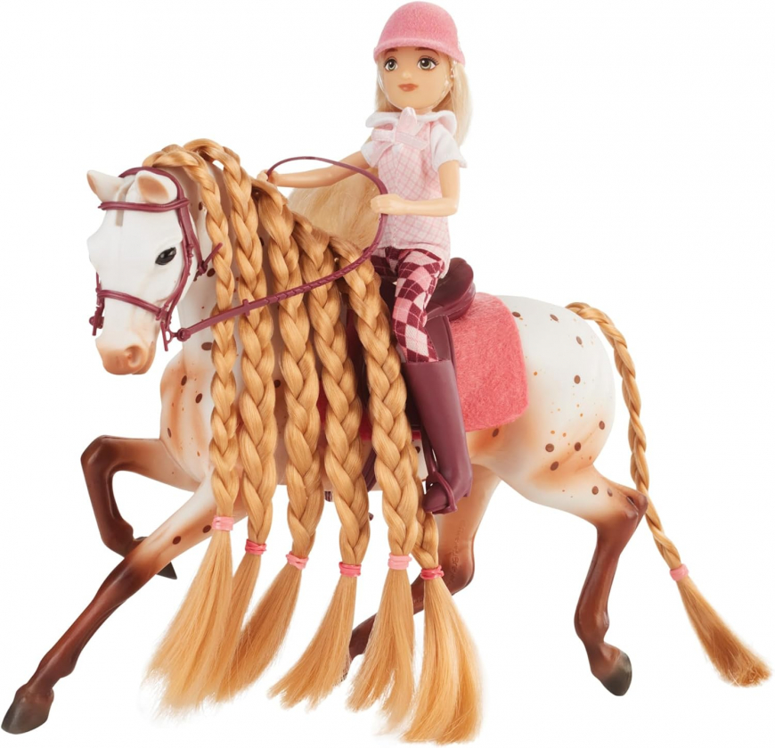 Breyer English Rider and Unicorn Twila and Appaloosa doll