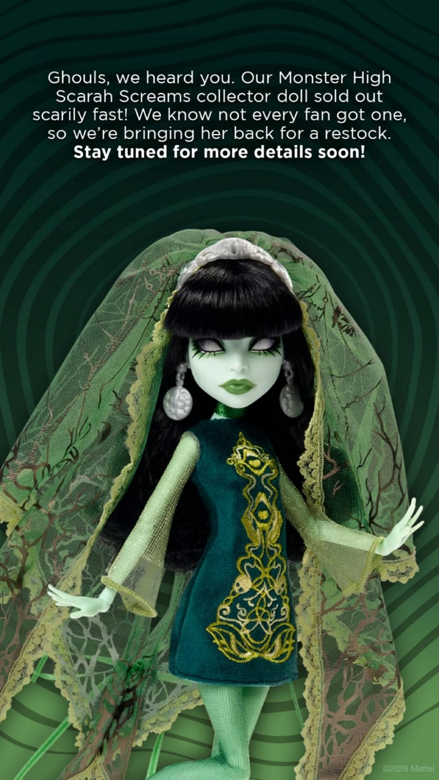 Monster High Skullector Scarah Screams doll in real life photos