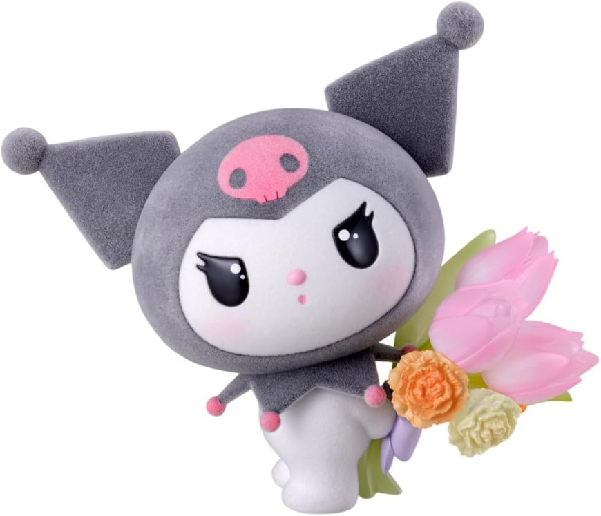 Kuromi mofamofy figure with Tulip & Carnation bouquet