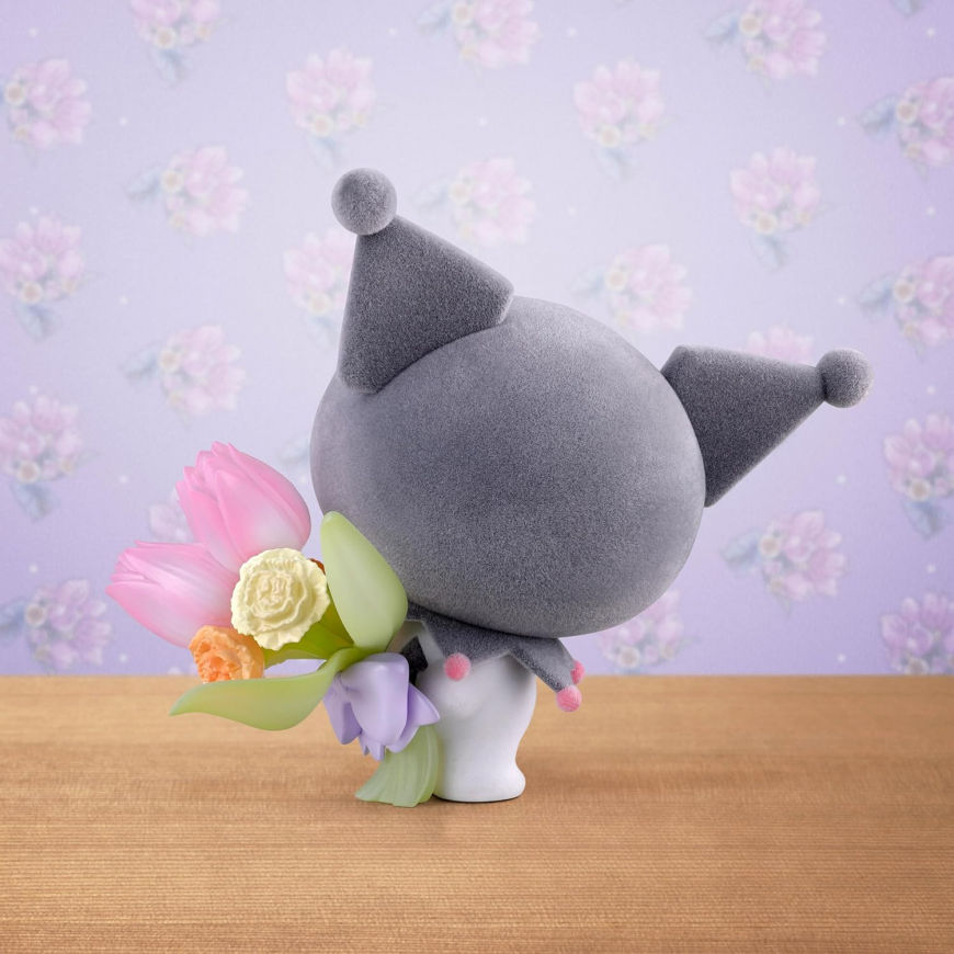 Kuromi mofamofy figure with Tulip & Carnation bouquet