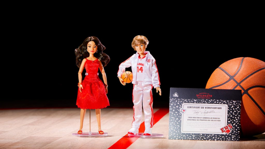 Disney Store High School Musical 20th anniversary Troy Bolton and Gabriella Montez 2 pack limited edition dolls