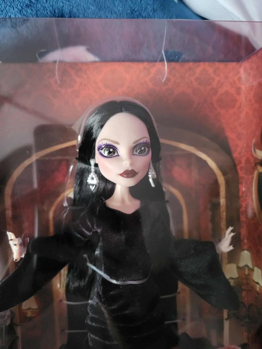 Monster High x Wednesday Morticia Addams doll in real life photos