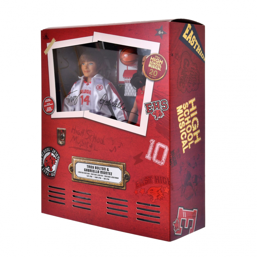 Disney Store High School Musical 20th anniversary Troy Bolton and Gabriella Montez 2 pack limited edition dolls