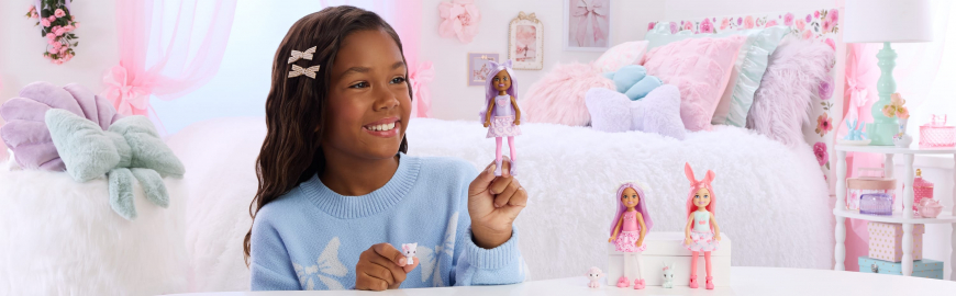 Barbie Cutie Reveal 2025 Chelsea JJP75 doll Kitty