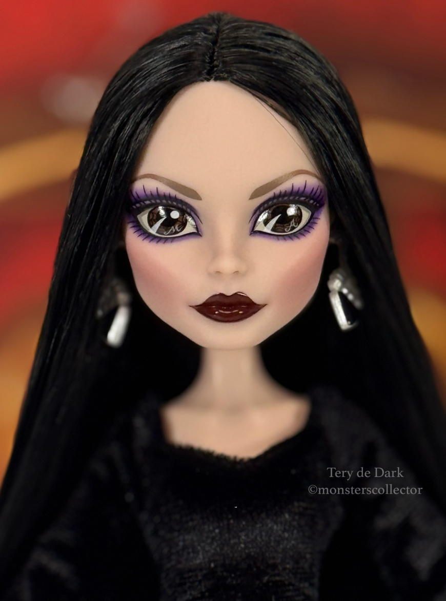 Monster High x Wednesday Morticia Addams doll in real life photos out of the nox