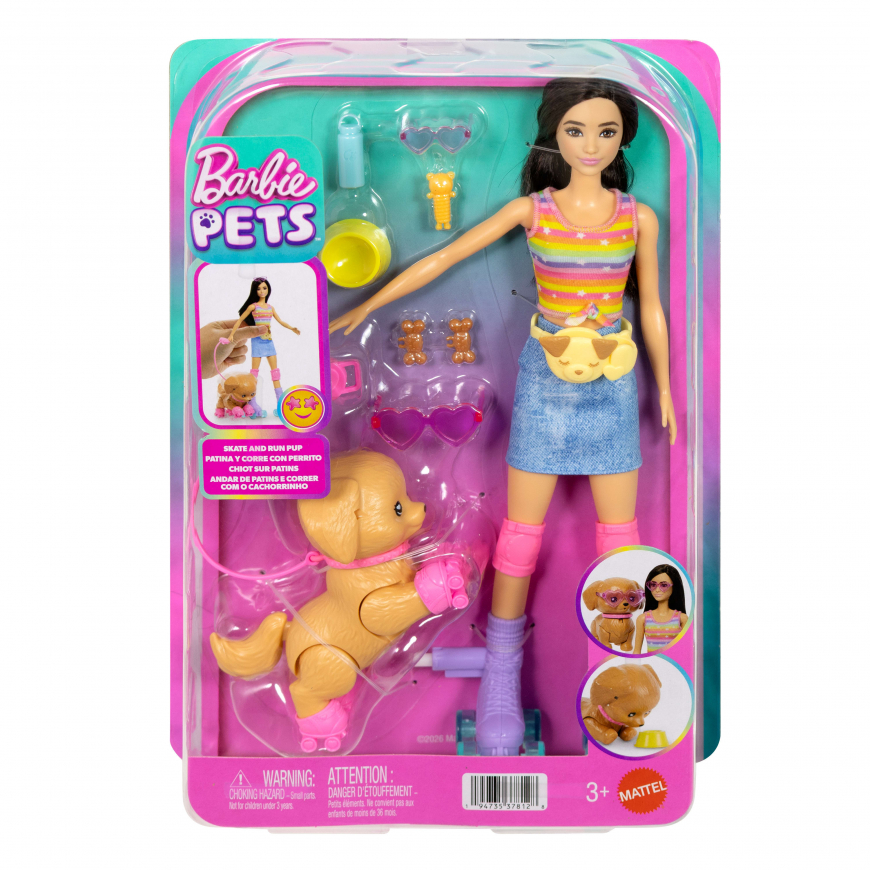 Barbie Pets Barbie Skate 'N Run Pup doll JMJ45