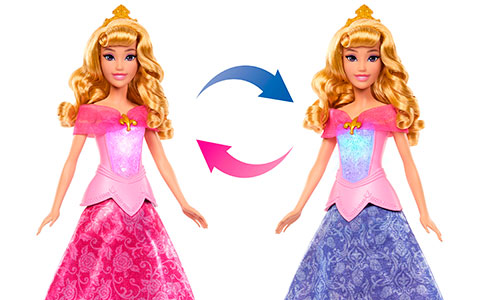 Disney Princess Pink to Blue Dress Aurora Fashion Doll