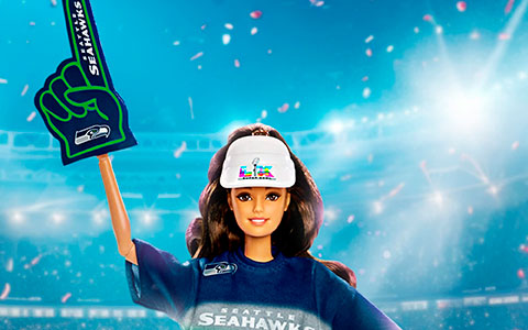 Barbie Super Bowl LX Seattle Seahawk Doll