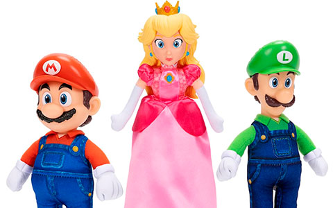 The Super Mario Galaxy Movie 9" Plush 3-Pack Bundle -  Mario, Luigi, and Princess Peach