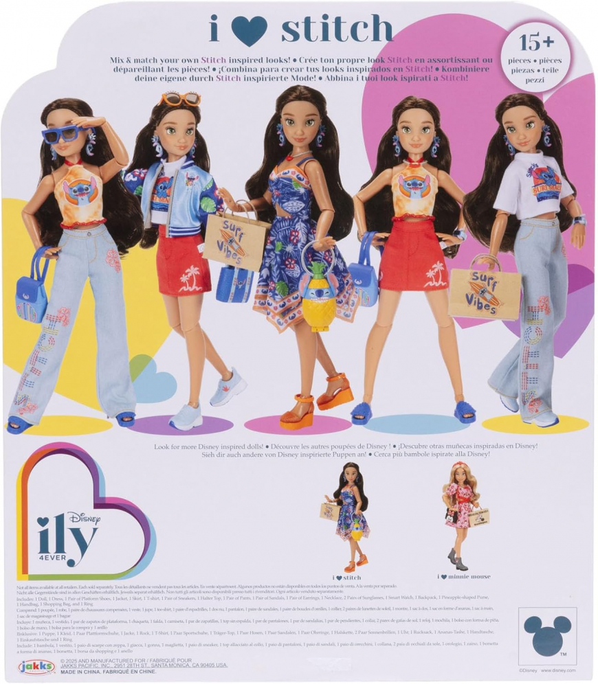 Disney ILY 4ever i love Stitch Multi-Outfit Closet Set doll with 3 outfits