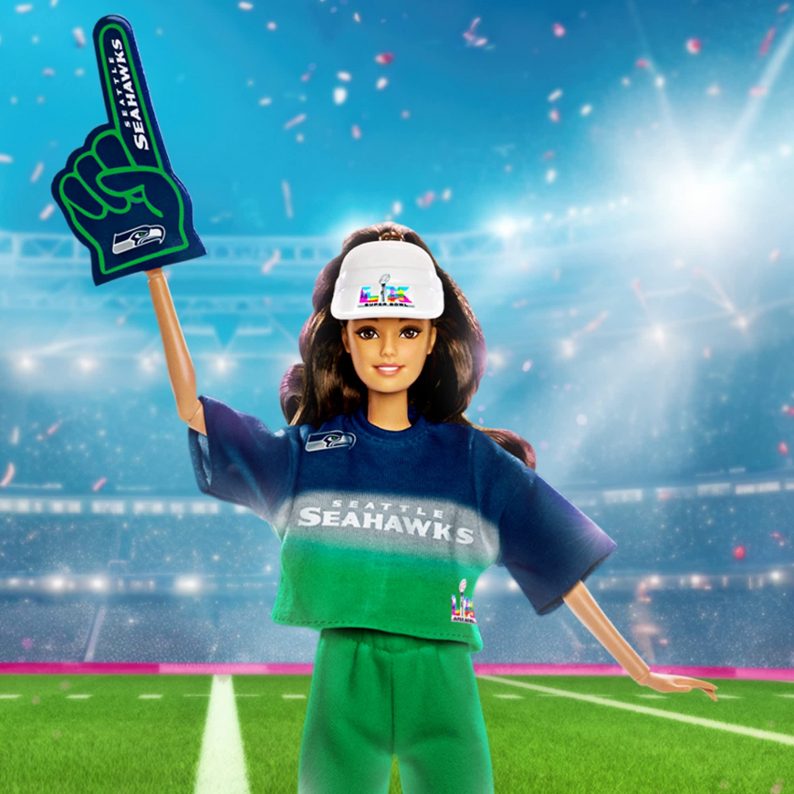 Barbie Super Bowl LX Seattle Seahawk Doll